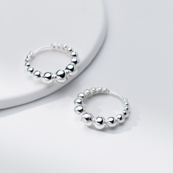 A42215 s925 sterling silver simple earrings