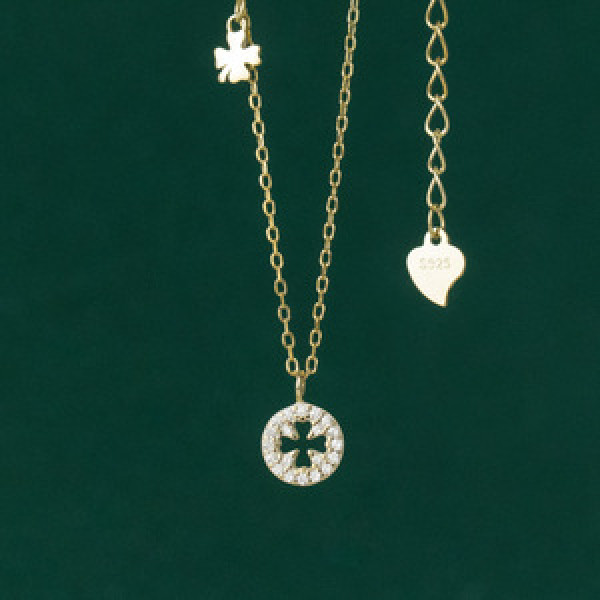 A45172 s925 sterling silver rhinestone elegant necklace