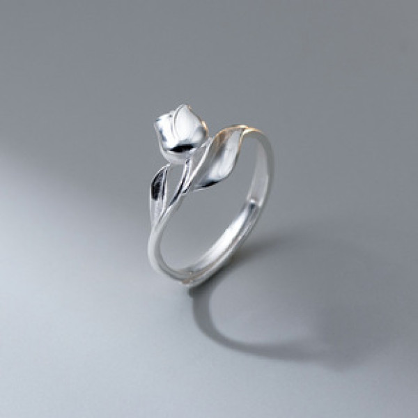 A41860 silver design trendy rose ring