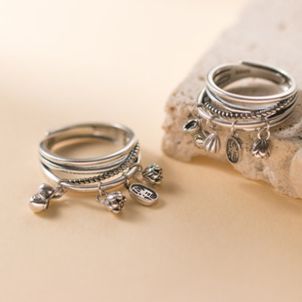 A41881 s925 sterling silver vintage thai fringe ring