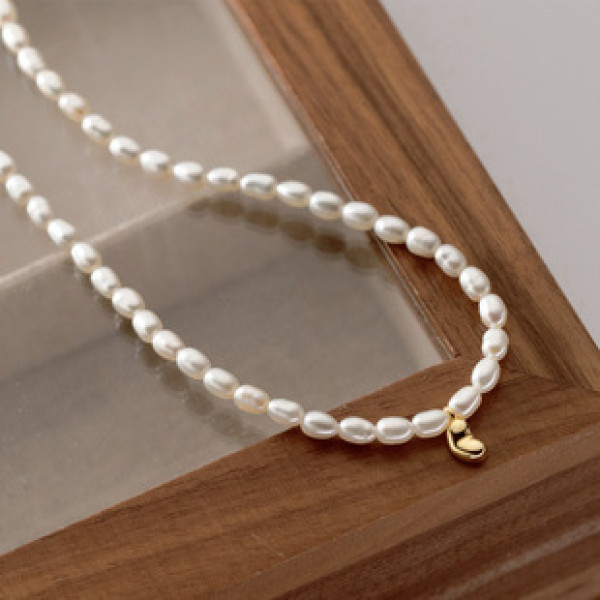 A40168 s925 sterling silver vintage pearl design elegant necklace