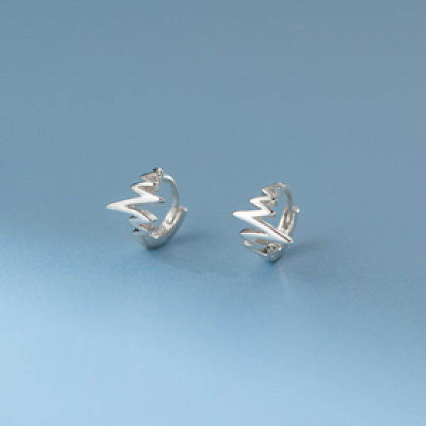 A46158 s925 sterling silver dainty simple weave bar wrinkled ear buckle