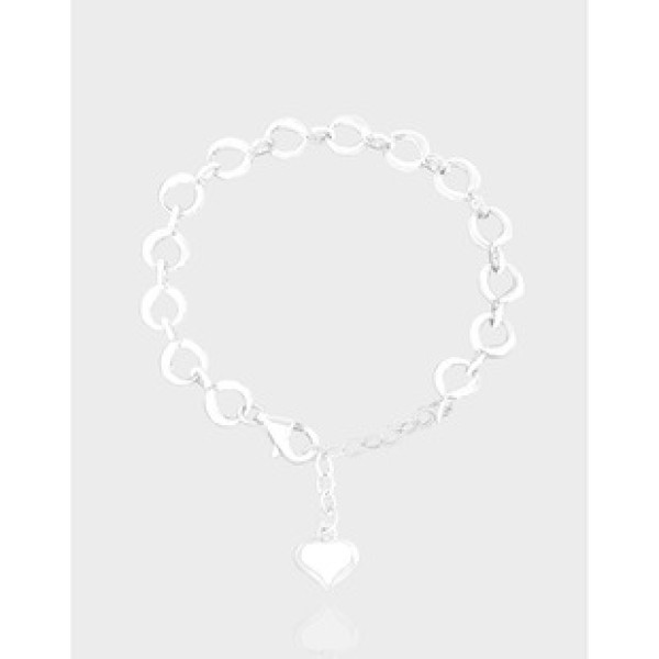 A41464 design heart charm sterling silver s925 bracelet