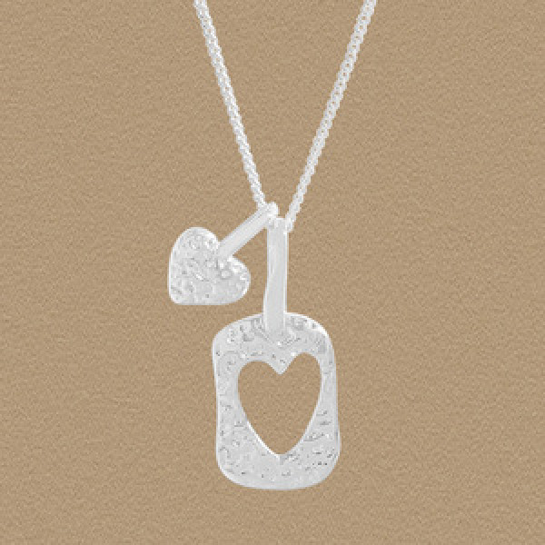 A45901 double heart sterling silver s925 heartshape necklace