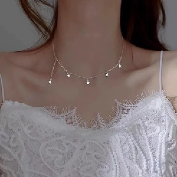 A44941 s925 sterling silver fringe fashion necklace