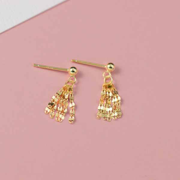 A43549 s925 sterling silver fashion fringe lip stud earrings