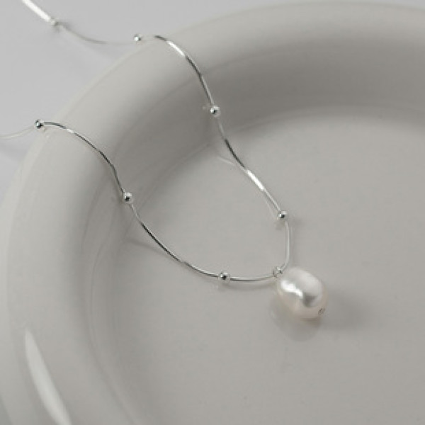 A41239 s925 sterling silver pearl necklace