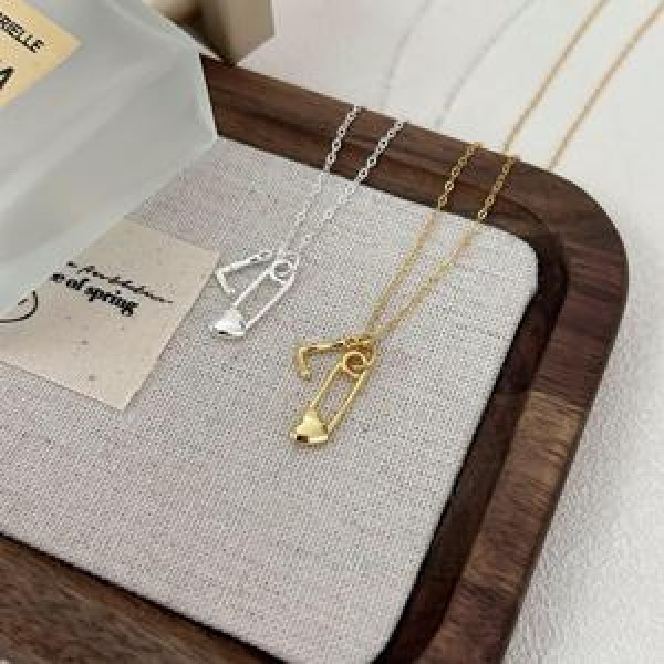 A43712 sterling silver heart simple elegant necklace
