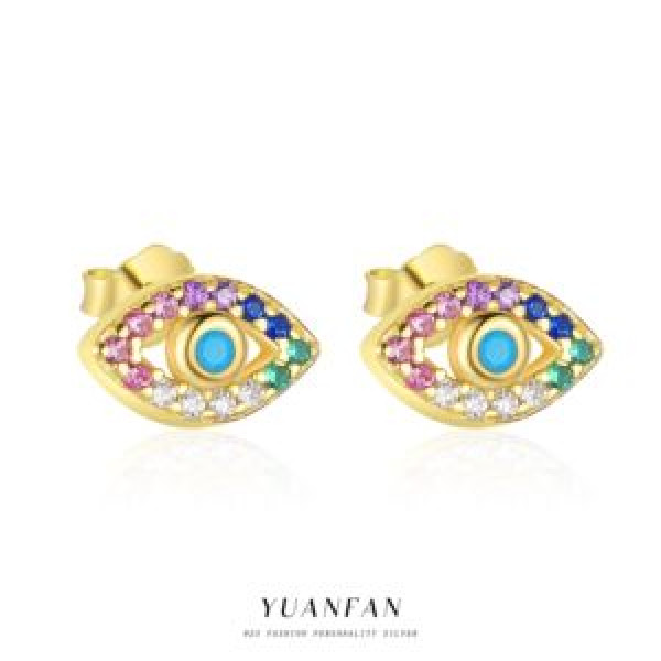 A45844 stud colorful cubic zirconia green turquoise fashion unique earrings