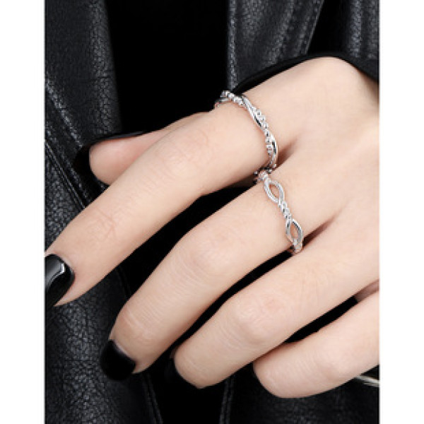 A41806 bead chain bar wrap hollowed design s925 sterling silver ring