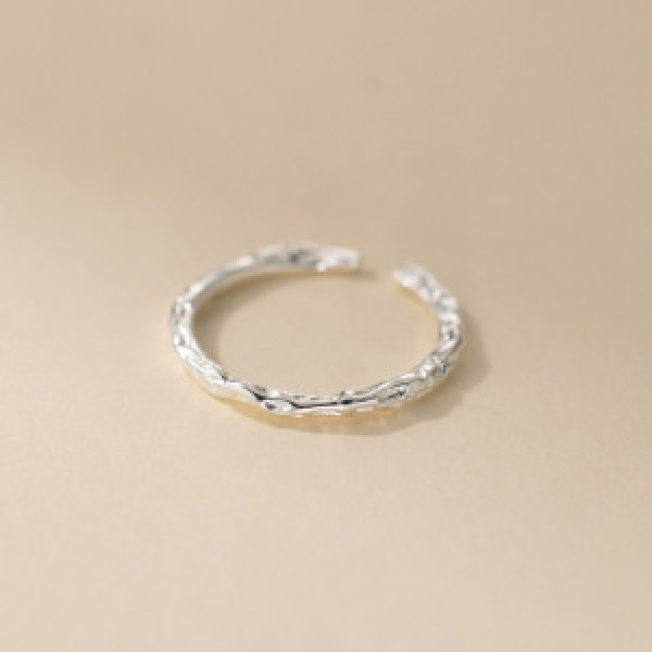 A46204 s925 sterling silver simple minimalist wrinkled ring