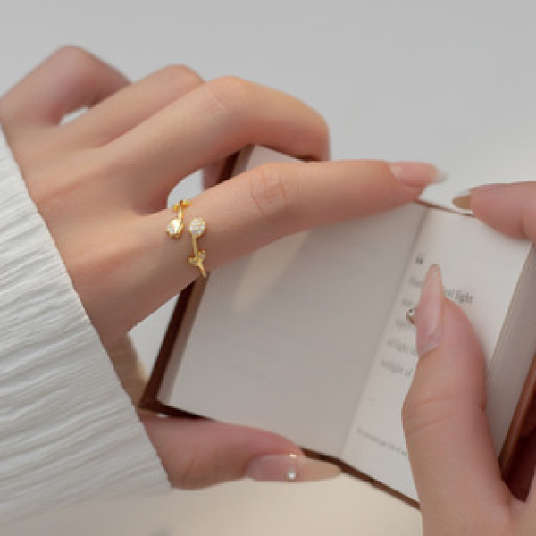 A38030 s925 sterling silver rhinestone gold grade elegant ring