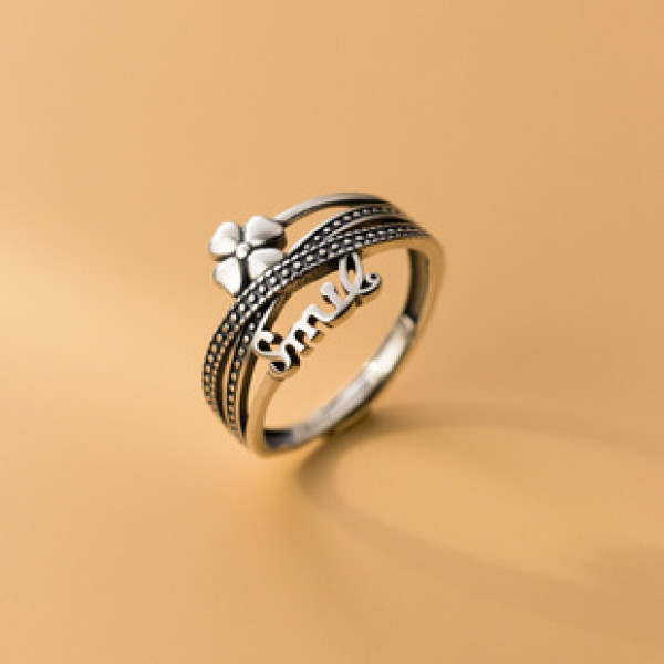 A38947 s925 silver thai letter vintage ring