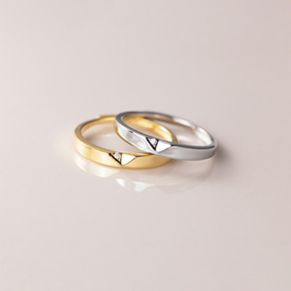 A45352 s925 silver rhinestone elegant cute triangle sweet ring