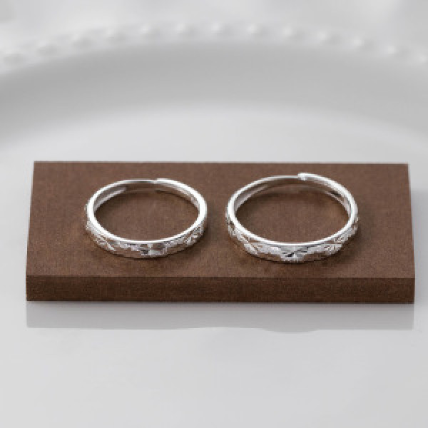 A44618 s925 silver fashion simple bar matte finish starts ring