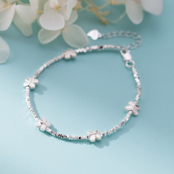 A43193 s925 silver fashion trendy beautiful butterfly charm design bracelet