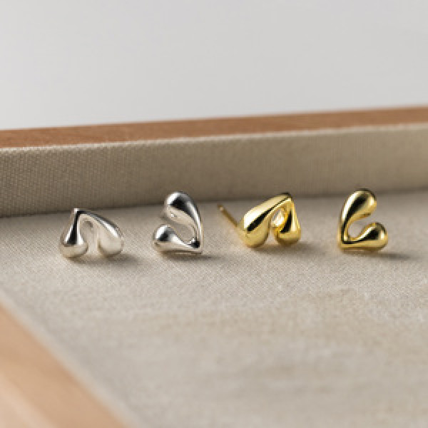 A43794 s925 sterling silver heart stud trendy elegant earrings