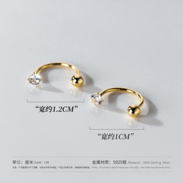 A38344 s925 sterling silver rhinestone design elegant earrings