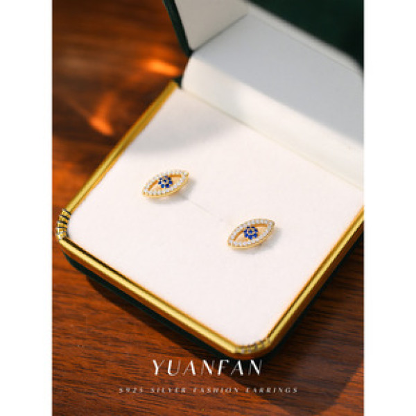 A42044 sterling silver stud eye earrings earrings