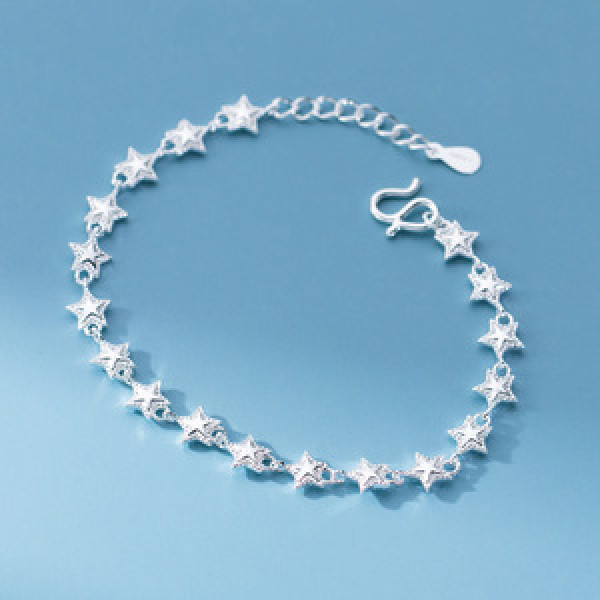 A45651 silver trendy sweet dainty simple charm bracelet