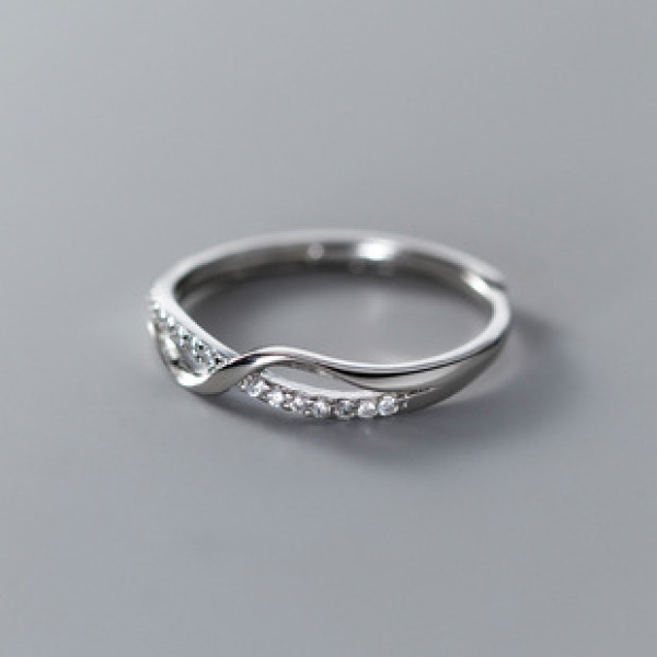 A38299 s925 sterling silver rhinestone design elegant ring