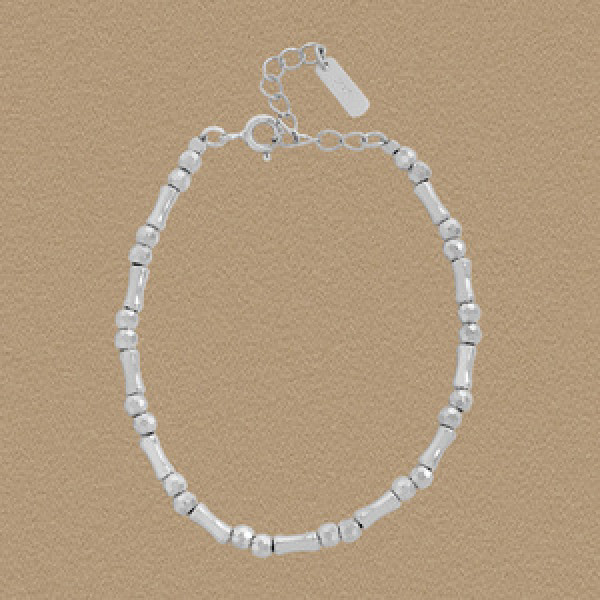A45899 rhombic bead charm sterling silver s925 beaded handmade bracelet