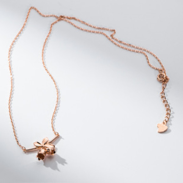 A40179 s925 sterling silver gold trendy sweet necklace