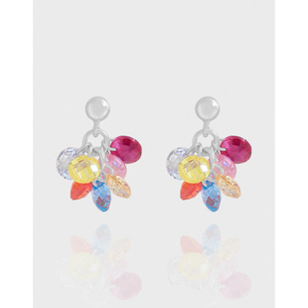 A42794 design colorful cubic zirconia anklet sterling silver s925 earrings