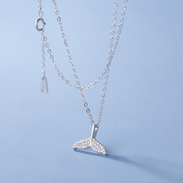 A38230 s925 sterling silver rhinestone design elegant necklace