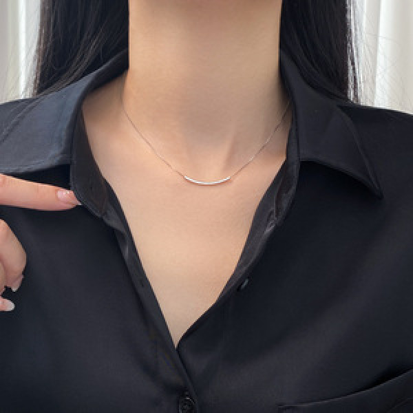 A44398 s925 silver trendy sweet unique simple necklace