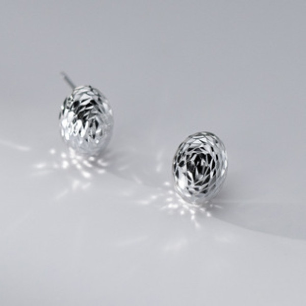 A42139 s925 sterling silver oval stud fashion earrings