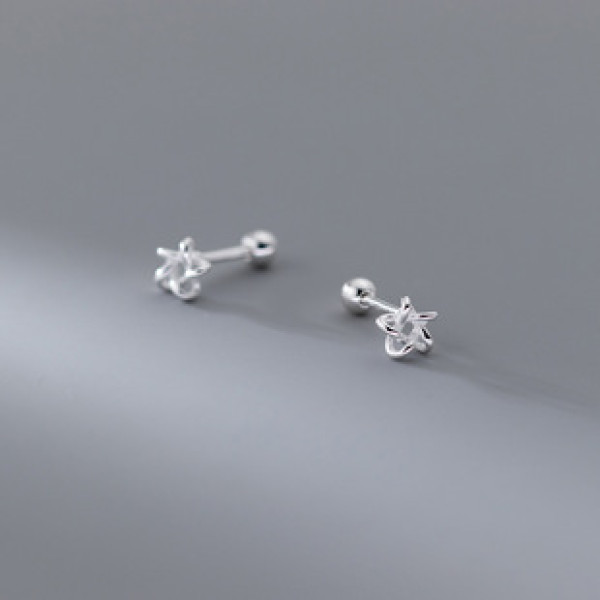 A41184 s925 sterling silver bar stars stud cute earrings