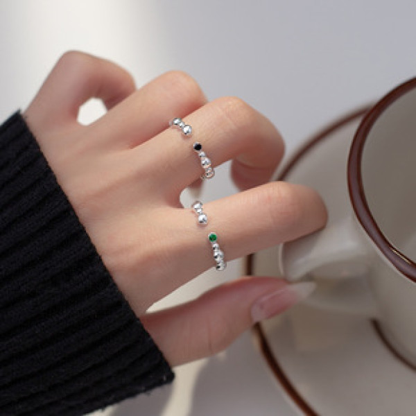 A38436 s925 sterling silver trendy rhinestone simulateddiamondring dainty sweet ring