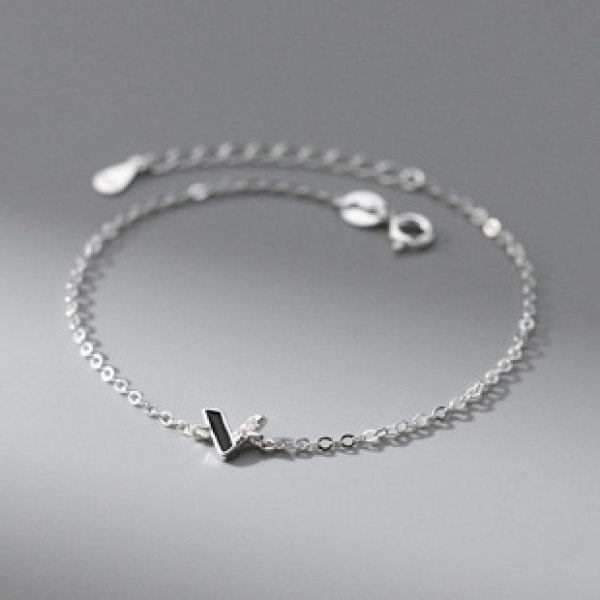 A42504 s925 sterling silver rhinestone charm fashion simple bracelet