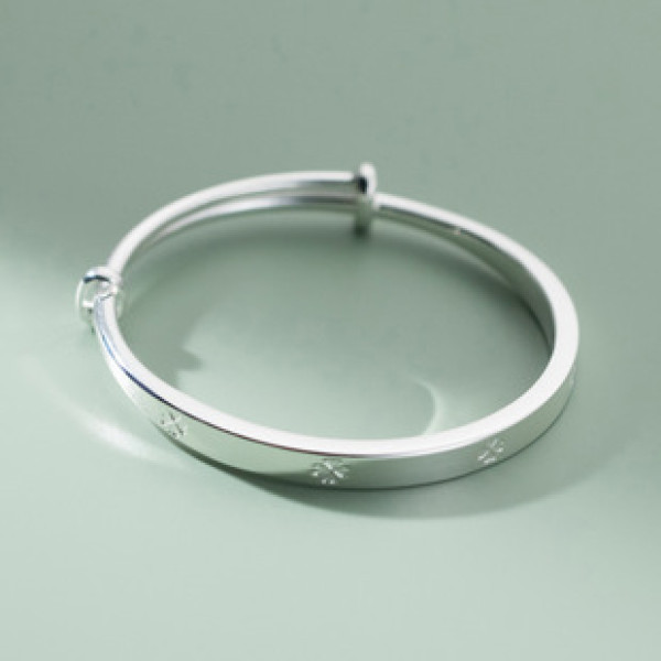 A38360 silver elegant bangle simple bracelet