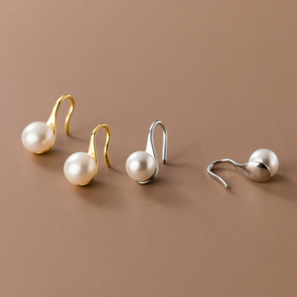 A40674 s925 silver stud earrings white pearl sweet elegant fashion earrings
