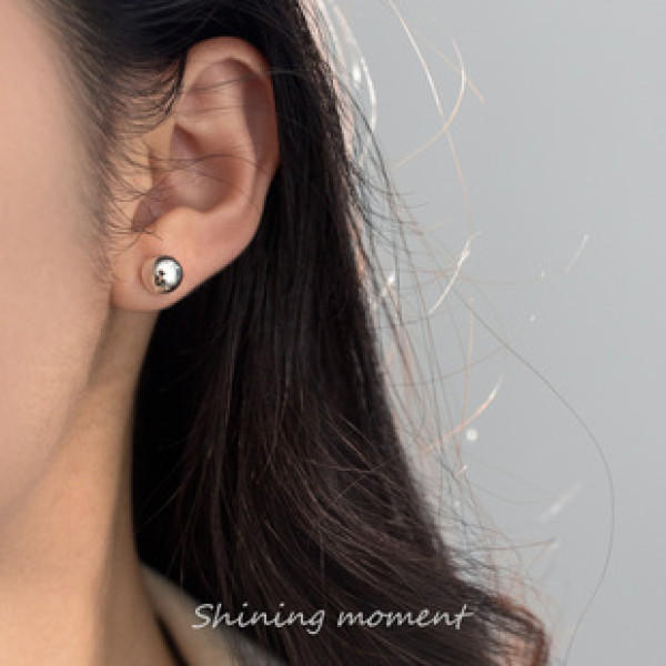 A42122 s925 sterling silver circle stud fashion simple design earrings