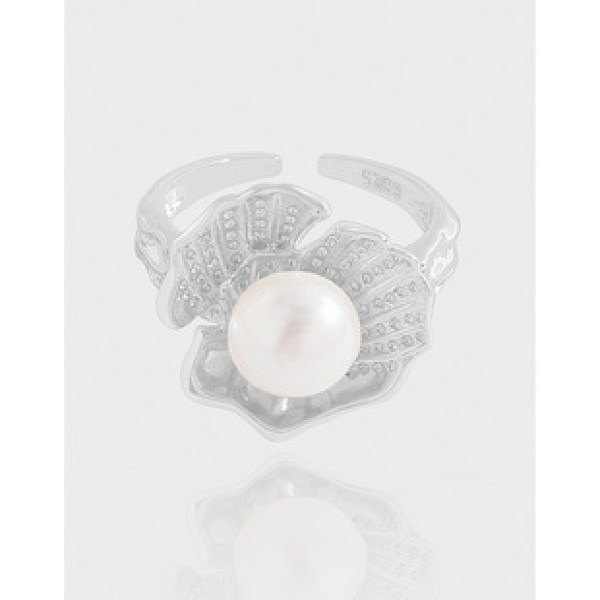 A42795 design shell pearl sterling silver s925 ring