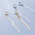 A35737 s925 sterling silver fashion tassel long earrings