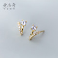 A33772 s925 sterling silver trendy rhinestone earrings