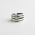A32485 s925 sterling silver adjustable simple unique silverU fashion silver ring