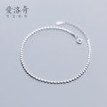 A36463 s925 sterling silver charm simple trendy sweet plate charm bracelet