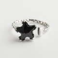 A32489 s925 sterling silver adjustable vintage star trendy silver ring