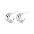 A35782 s925 sterling silver simple hollowed laye trendy geometric earrings