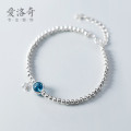 A35172 s925 sterling silver charm simple crystal stars fashion bracelet