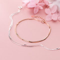 A36442 s925 sterling silver charm fashion doublelayer bracelet