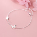 A35193 s925 sterling silver charm trendy cute butterfly bracelet