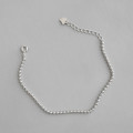 A36508 silver2mm simple sterling silver bead charm bracelet