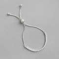 A36498 s925 sterling silver unique handmade snakechain cubiczirconia charm bracelet