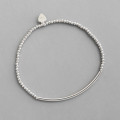 A36521 s925 sterling silver handmade2mm simple bead tube charm bracelet